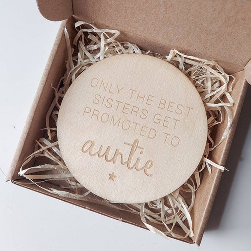 You're Going to Be an Auntie & Uncle Wooden Disc Baby / Etsy UK
