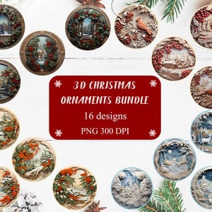 3D Weihnachtsschmuck Sublimation, Ornamente Bundle, Weihnachtsschmuck Sublimation, Weihnachtsbaum Sublimation, Weihnachtsbaum Dekor