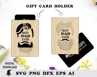 Happy Father's day gift card holder, Svg Laser-Ready Cut Files, Gift for Dad, Father's day Laser cut file, Glowforge svg, Dad Laser Cut File