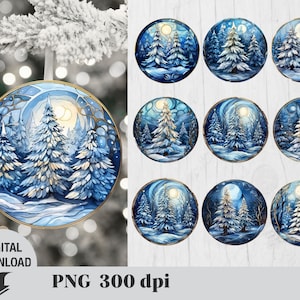 Zestaw ozdób choinkowych z wyglądem witrażu, sublimacja ozdób choinkowych, sublimacja choinki, dekoracje choinkowe