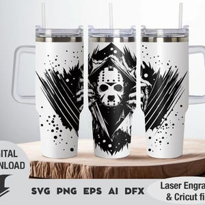 Halloween Tumbler SVG: Horror Movie Laser Engraved Wrap (Digital Download)