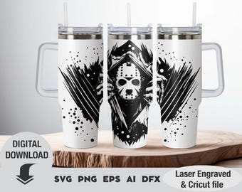 Halloween Tumbler SVG: Horror Movie Laser Engraved Wrap (Digital Download)