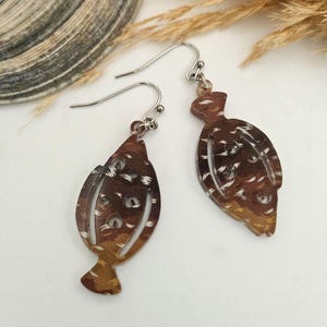 Flounder Earrings, Spotted Fluke Gifts, Gift for Her, Angler Jewelry, Summer Earrings, Fish Earrings, Southern Flounder, Alaskan Halibut