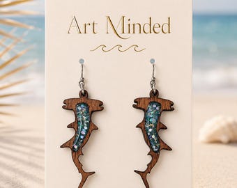 Hammerhead Shark Earrings, Shark Week Gift, Summer Earrings, Shark Lover Gifts, Shark Jewelry, Ocean Gift for Her