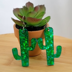 Cactus Earrings, Cinco de Mayo Earrings, Succulent Plant Earrings, Desert Flower Earrings, Country Western Earrings