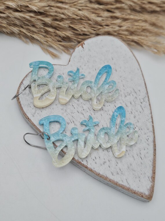 Bride Earrings Bridal Shower Bachelorette Lightweight
