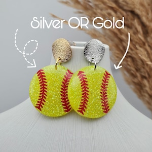 Softball Stud Earrings For Girls