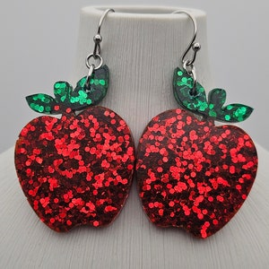 Red Apple Earrings, Back to School Gift, Elementary School Teacher Earrings, Gifts for Teachers, Fruit Earrings, The Big Red Apple Jewelry