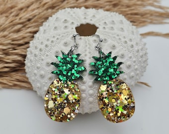 Tropical Pineapple Earrings, Beach Earrings, Gift for Her,  Lightweight Summer Earrings, Pineapple Jewelry, Fruit Earrings, Vacation Earring