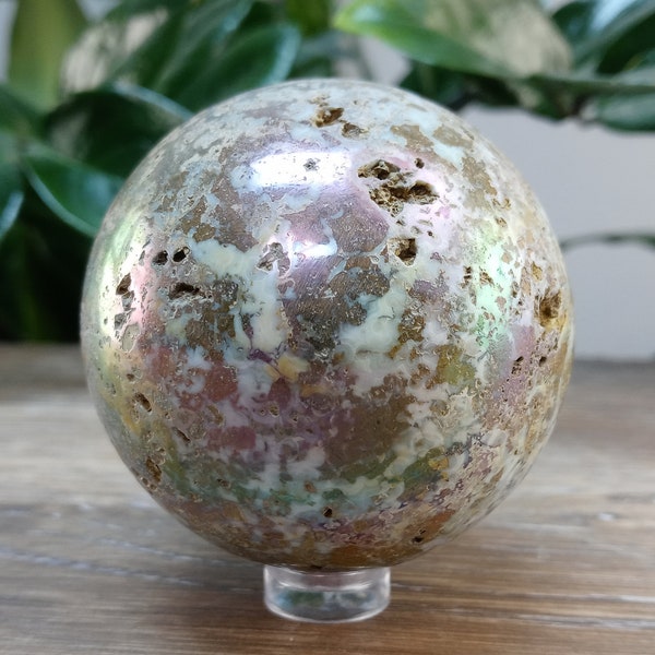 11 - Ocean Aura Jasper Sphere, Crystal Ball, Healing Stones, Aura Crystals, Wicca decor