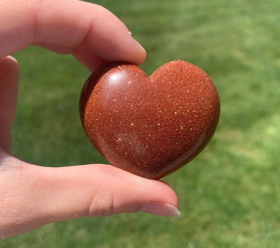 Red Goldstone Crystal Heart Gemstone Heart 1.52 Etsy