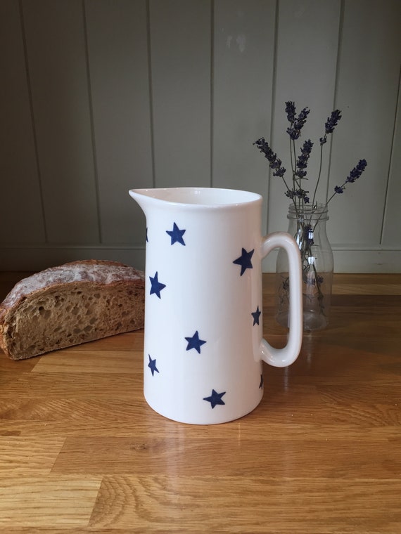 Blue Star Bone China Two Pint Jug. Hand Decorated.