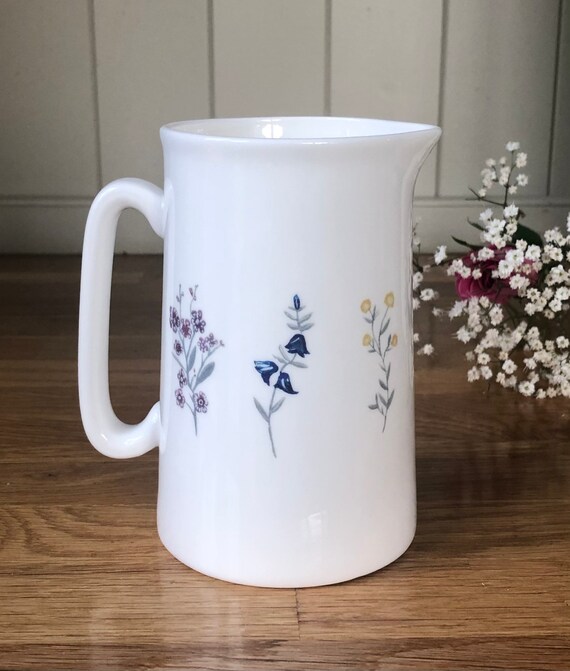 Springtime Bone China Half Pint Jug. Hand Decorated.
