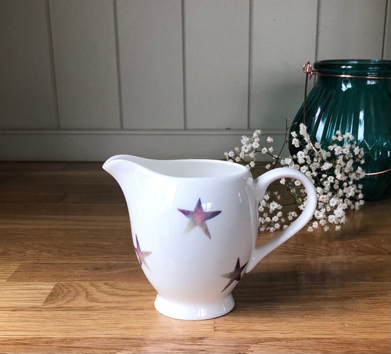 Hazy Star Bone China Creamer. Hand Decorated.