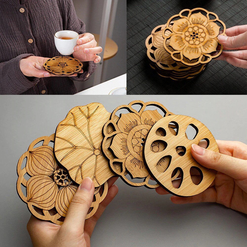 Wood Drink Coaster Tea Coffee Cup Mat Pad Kitchen Table Decor Placemat Wood Drink Coaster Tea Coffee Cup Mat Pad Kitchen Table Decor Placemat