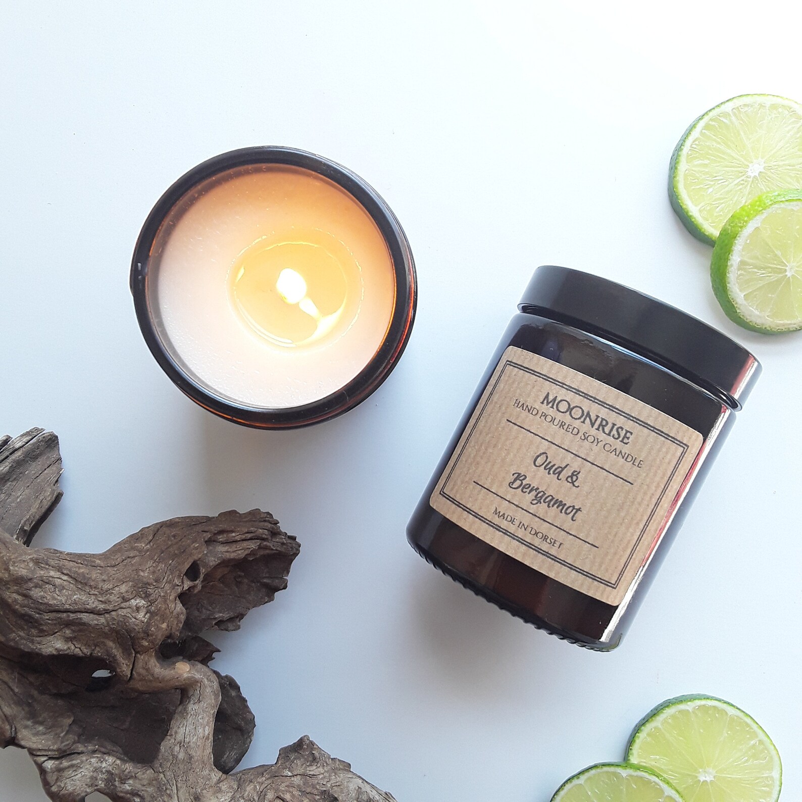 OUD & Bergamot Scented Soy Candle hand poured in Dorset Etsy