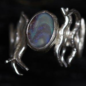 Magnificent unique piece in 925 silver and opal