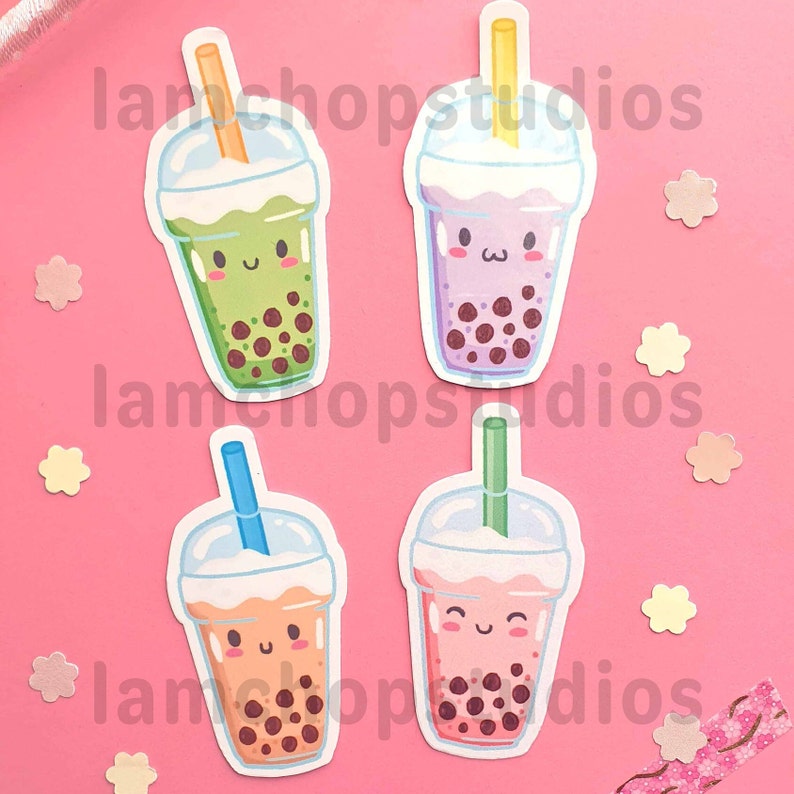 Cute Bubble Tea Sticker Pack | Diecut Stickers - Cute Stickers - Bubble ...