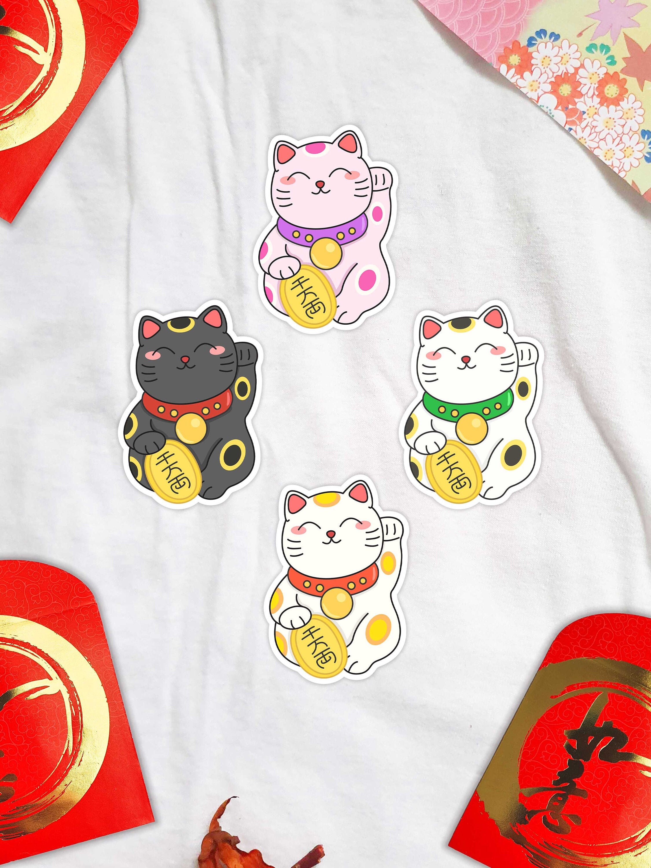 Lucky Cat Stickers diecut stickers schattige stickers Etsy