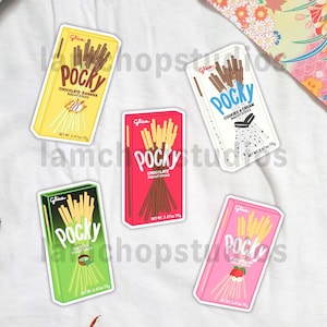 Coleção de adesivos Pocky | die-cut - fofo - pocky - comida do leste asiático - lanche japonês - kawaii - lanches doces - lanches de infância - biscoitos