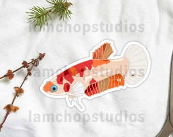 Adesivo de peixe Koi Betta: arte de aquário à prova d'água