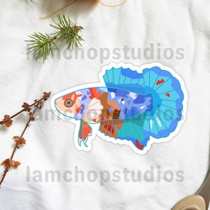 Galaxy Halfmoon Plakat Betta Fish |  die-cut stickers - cute - fish - betta fish - pets - aquarium - ocean - marine -  Siamese fighting fish