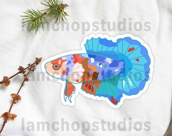 Galaxy Betta Fish Sticker: Waterproof Aquarium Decor