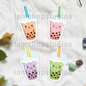 Cute Bubble Tea Sticker Pack |  diecut stickers - cute stickers - bubble tea stickers - boba stickers  - asian snack - boba tapioca - kawaii