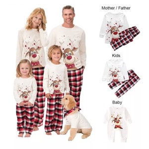 Family Christmas Pajamas Set | Red Deer Print Family Matching Clothes Xmas Gifts | Pjs Family Sleepwear 2PCS | Pijama Navidad Familia