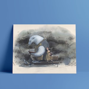 Din A3 sheet from a watercolor and pencil illustration from the book &quot;Dimenticare Berni&quot;