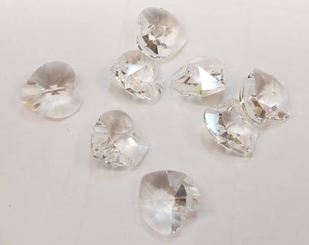 10mm Heart Shape Swarovski Bead | Crystal Swarovski Bead | Packs of 6 | Swarovski Crystal Clear Heart Shape Bead