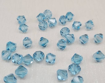 12pc Swarovski Crystal Aquamarine 6mm Faceted Round 5000 Beads; March