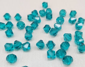 6mm Swarovski Bicone Beads | Pack Of 12 Beads | Blue Zircon  Swarovski  Beads | Beads For Jewellery Making