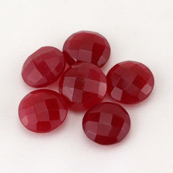 Red quartz Faceted Coin Shape Bead | Faceted !2mm Bead  Red Quartz Disc Shape Bead | 12mm. Red Quartz Faceted Bead.|