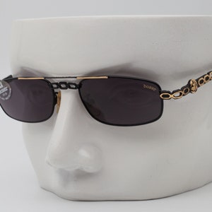 Boxer Mode Vintage Sunglasses, Made in Italy, 1990's, Rectangular Black Frame, Original Never Used, Classic Original Retro Style, Rare Find