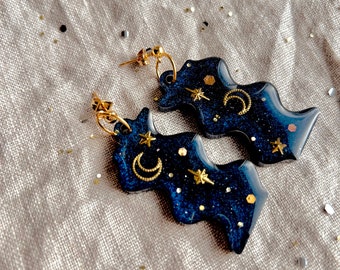 Celestial Earrings / Statement Earrings / Galaxy Earrings / Star Earrings / Witchy Earrings /Whimsigoth Jewellery / Moon Earrings / Abstract