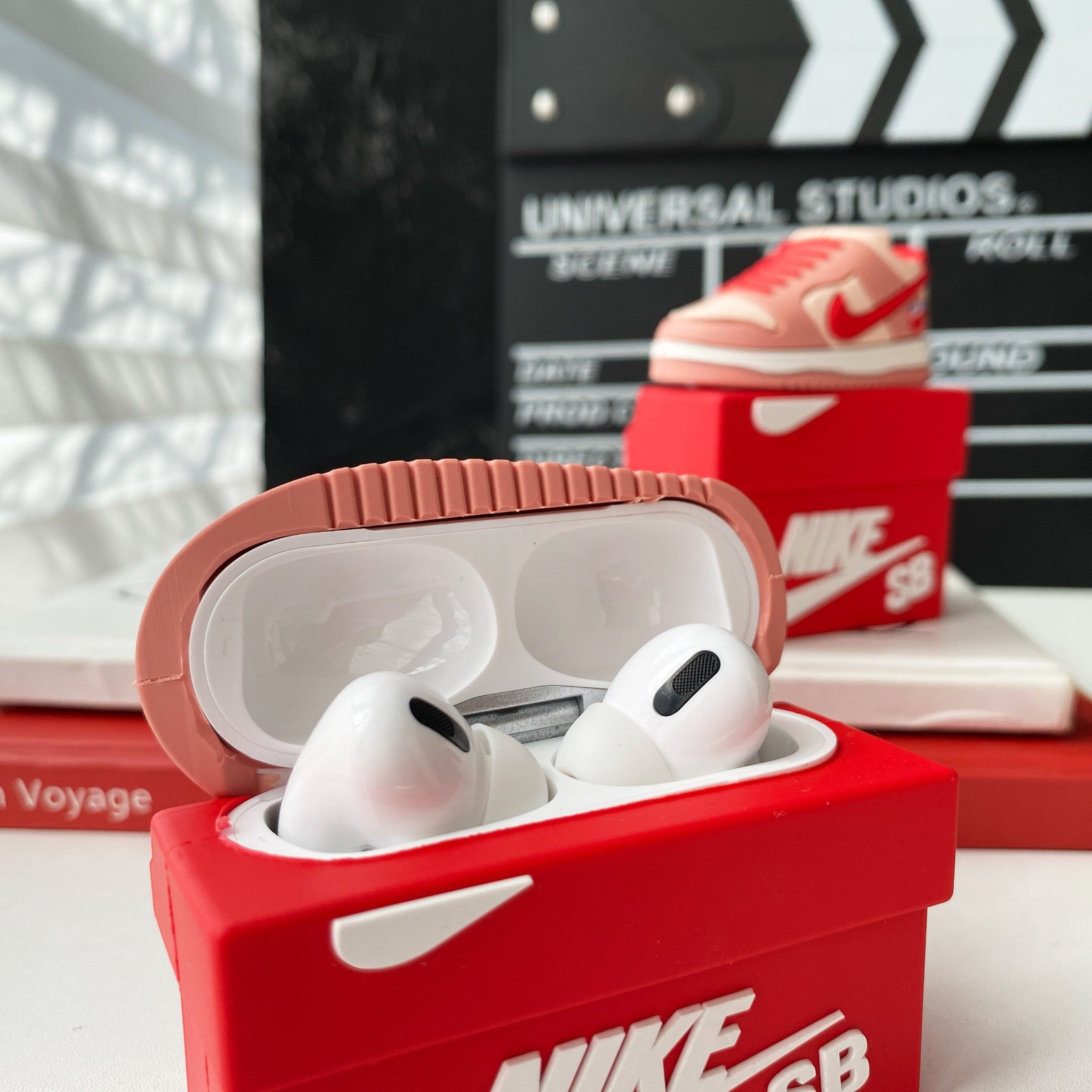 Pink Nike Jordan Sneaker Airpods Case Keychain with shoe box Etsy