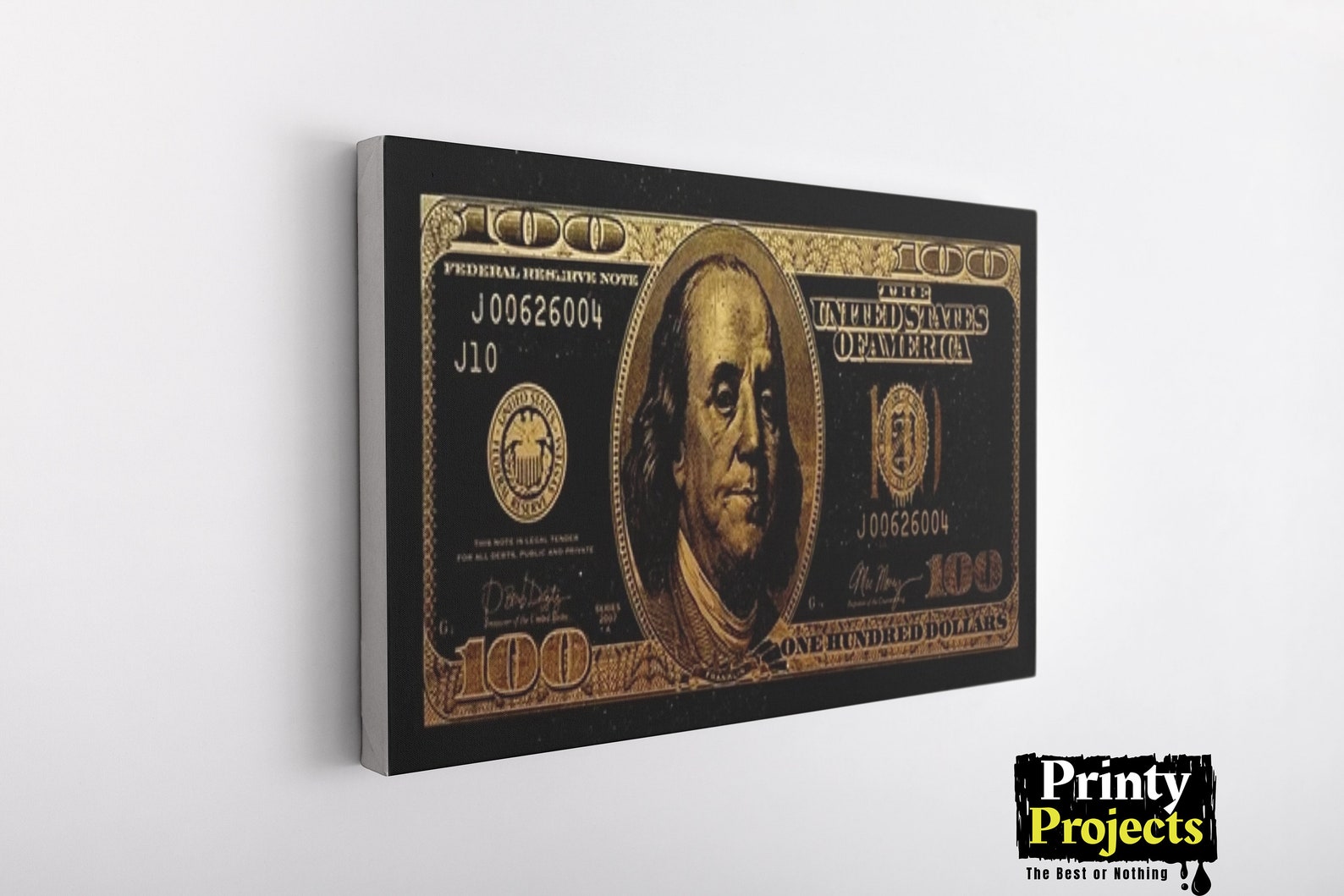 100 Dollar Bill Art Abstract Style Poster Canvas Painting Etsy