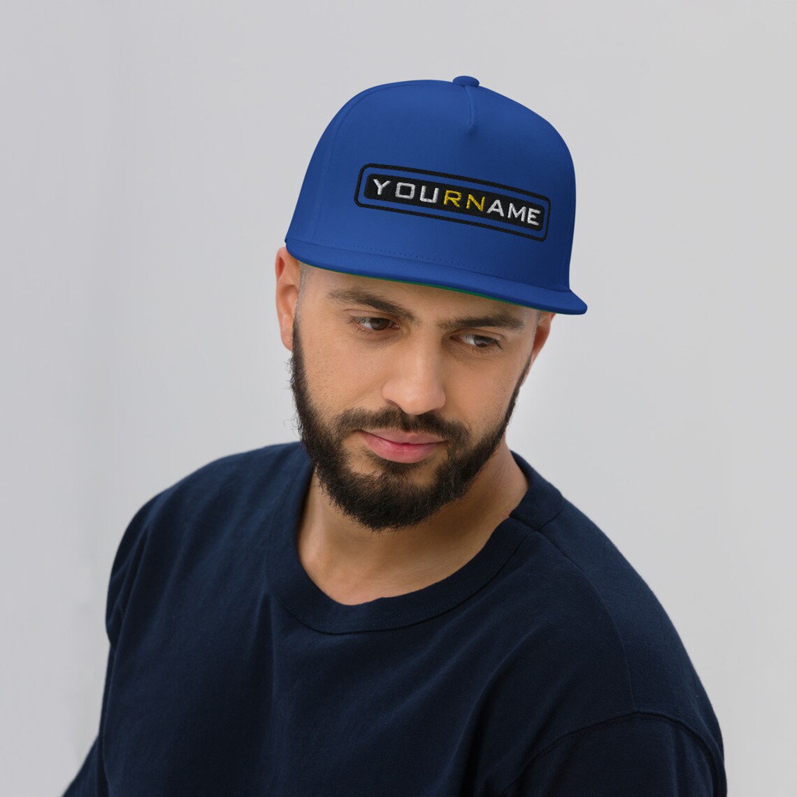 Your Name Brazzers Style Custom Name Flat Bill Cap | Etsy