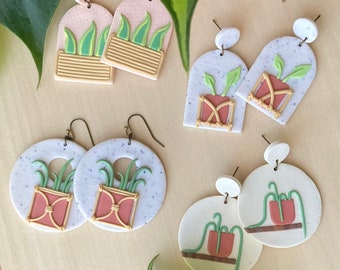 Potted Plants: Polymer Clay Earrings