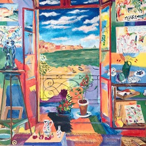 original work, Matisse, modern painting, acrylic, reproduction, Collioure, interpretation, painting on canvas, vintage, vintage art