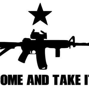 Texas State Shape AR-15 Sticker Decal – 8" X 2.86", Vinyl, Rayd Workshop, Made In USA