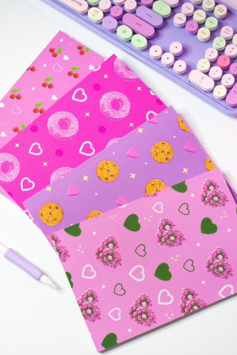 Donut Bullet Journal, Pink Donut Stationary, Kawaii Notebook, Kawaii