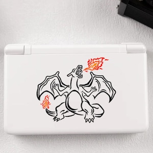 Nintendo DS リザードン デカール ポケモン – 防水デカール | コンソール レトロ ゲーム ステッカー | AYN Thor / Pocket DS / Retroid / Anbernic に最適