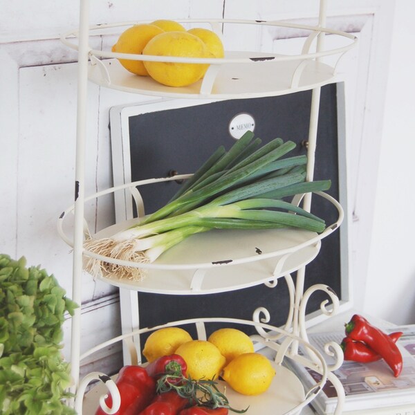 Große Etagere FRIDA im Landhaus Shabby Chic antique Stil, weiß - 85cm