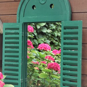 Landhaus Spiegel, wall mirror HUBERTUS with shutters in shabby chic