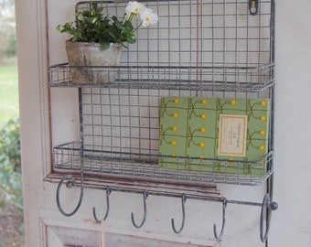 Panier mural de maison de campagne OTTO avec bande de crochet en shabby antique chic