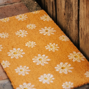 Magical country house doormat; Coconut mat, Flori doormat with flowers