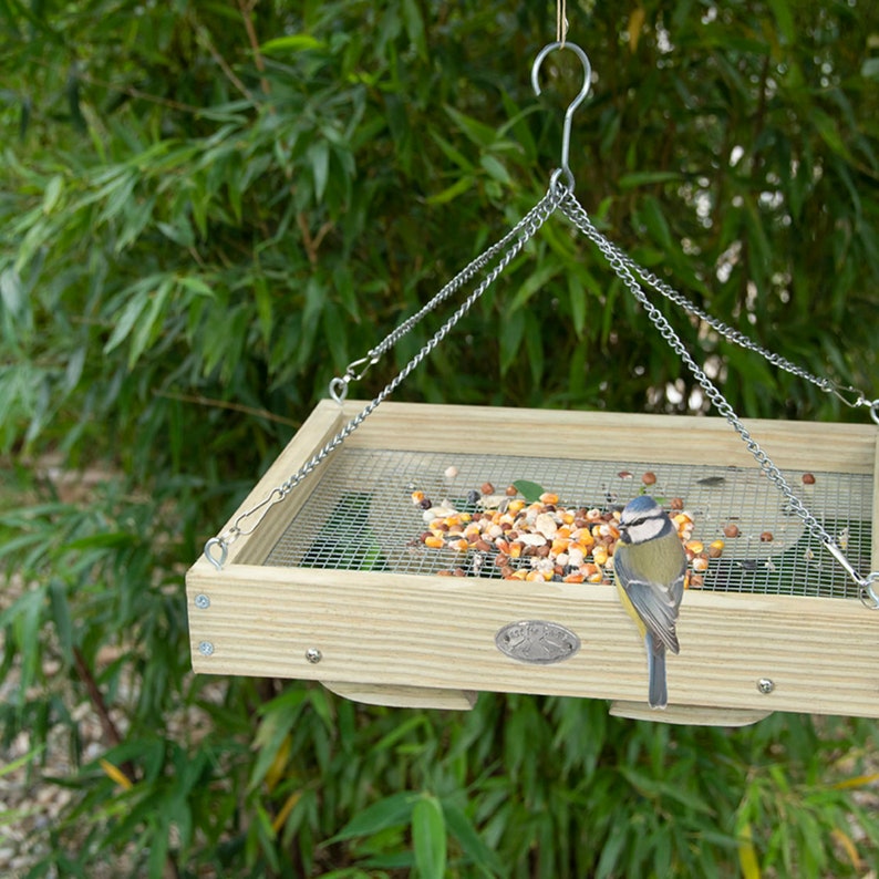 Mangeoire à oiseaux pratique BODO suspendue / debout, lieu dalimentation, bois de pin image 2