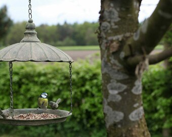 Charming bird feeder, hanging bird station MABEL in country house style